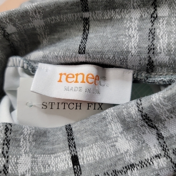 ✨️CL Renee C Light Gray Black Plaid Lightweight Pencil Skirt Size S - Picture 6 of 9